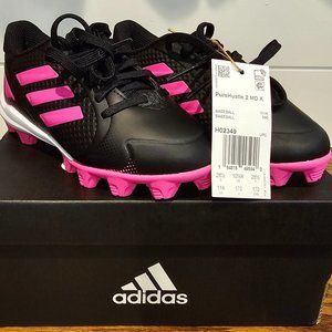 Adidas Kids' PureHustle 2 MD K Softball Shoes Cleats